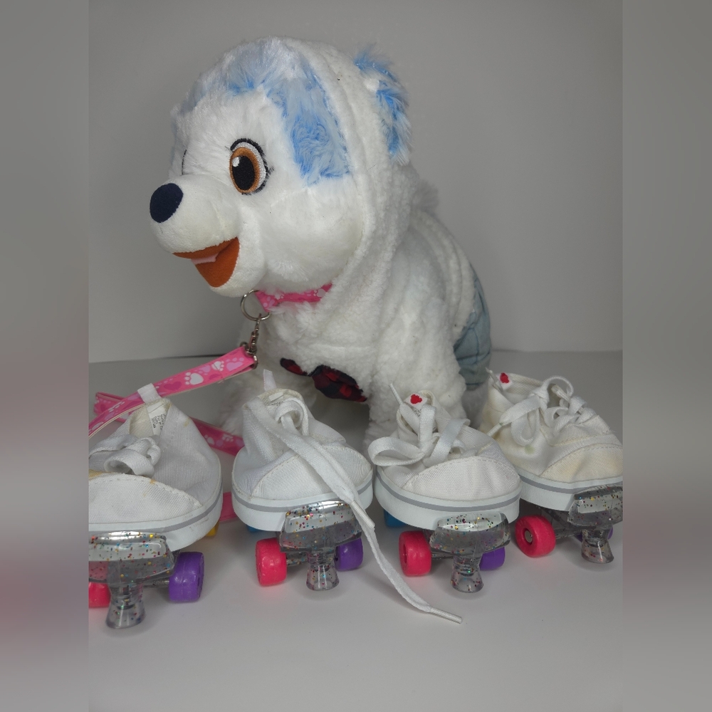 Build A Bear Luulla Husky Glisten & The Merry Mission Plush Dog With Skates